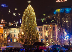 Luces navideñas en Liubliana