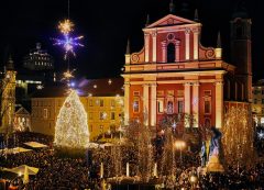 Luces navideñas en Liubliana