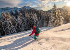 Descenso perfecto en la nieve.