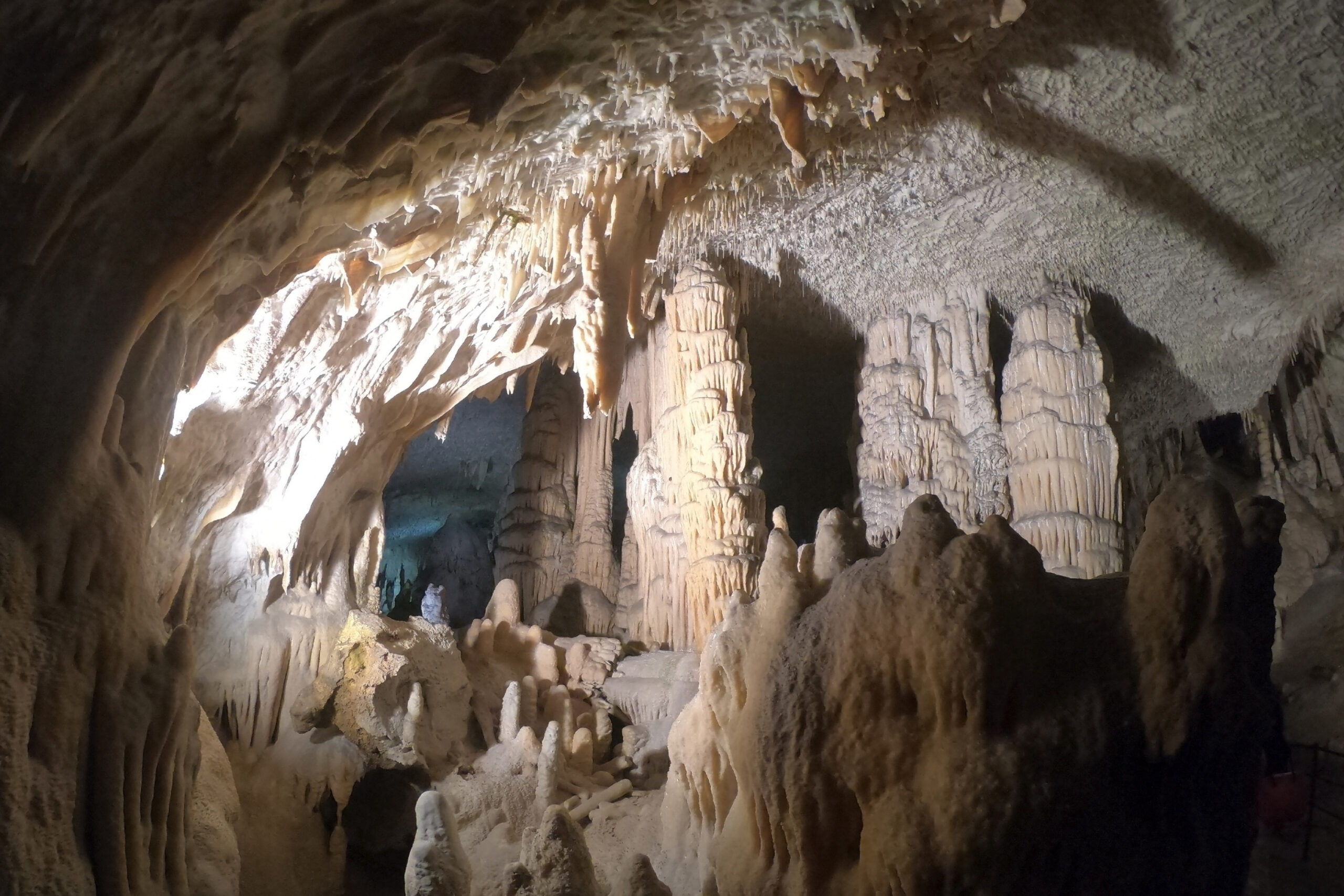 Eslovenia en 10 días - Bled Formaciones de estalactitas iluminadas en la Cueva de Postojna durante un viaje en invierno.